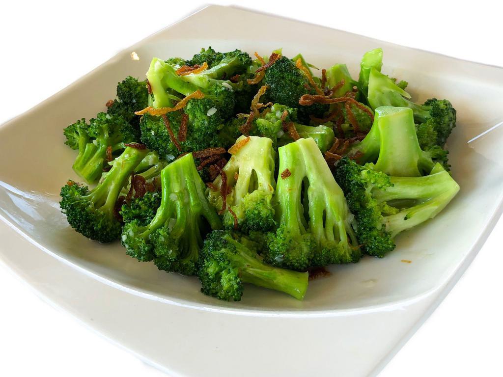 Broccoli Garlic · Wok stir-fried broccoli with garlic and cooking white wine.