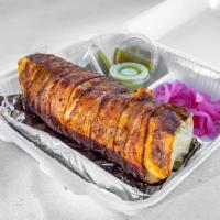 Bacon-Wrapped Burrito · Flour tortilla with a savory filling. The burrito's come with beans cabbage cheese your choi...