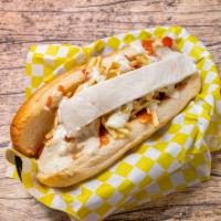 Salchiqueso · Jumbo Hot dog with ketchup, tártara sauce, potato sticks
and queso de mano on top.
(Cabbage ...
