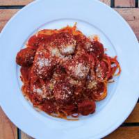 Spaghetti & Meatballs · Slagel Farm Meatballs, Simple Tomato Sauce