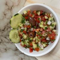 Arabic Salad · Fresh tomato & cucumber with lemon & olive oil