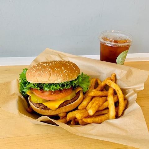 Beyond Burger Combo · Beyond burger, lettuce, tomato, pickles, vegan mayo, vegan cheese, choice of sauce (mango/special).