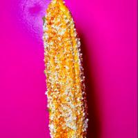 Elote · Corn on the cob , chipotle mayo , cotija cheese and Mexican chili powder