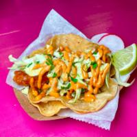 Fried Fish Taco · fried fish ,soft corn tortilla ,cilantro slaw and chipotle mayo
