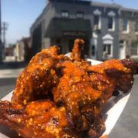 Nighthawk (Korean BBQ) Wings  · Twice-fried jumbo wings tossed in a variety of Asian spices and bbq sauce. 