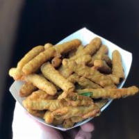 Fried Greenbeans · Lightly breaded and fried green beans. - Vegetarian