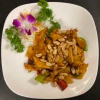 Kung Pao Chicken · With peanut. Hot and spicy.
 