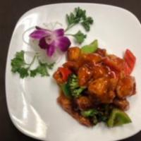 Grandfather's Chicken · Hot and spicy.   Our version of General Tsos  chicken. With broccoli.  White meat 