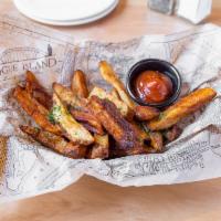 Basket Of Steak Fries · Tossed in our rooster spice. Served with house ketchup.