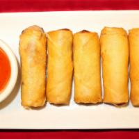 5. Egg Rolls · Fried deep-fried rice paper stuffed with shredded cabbage, glass noodle, celery, ground chic...