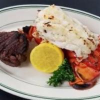 6 oz. Filet and Tail · Filet mignon, 10 oz. north Atlantic lobster tail and drawn butter.