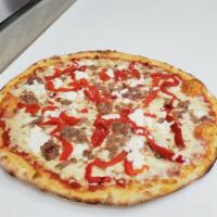 Alicia's Special Pizza · Creamy ricotta cheese, Italian sausage and roasted bell peppers.