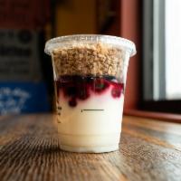 Fruit and Yogurt Parfait · Vanilla Yogurt with mixed berries and granola topping