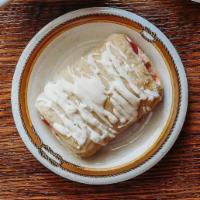 Raspberry Danish · Fresh Baked and topped with cream cheese frosting