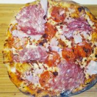 Meat Lovers Pizza · Ham, soppressata, bacon and peperoni.
