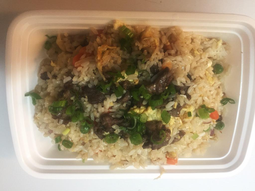 Beef Fried Rice · Served with a side.