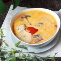 Chicken Coconut Soup · Spicy Thai soup with chicken and plenty of coconut milk.