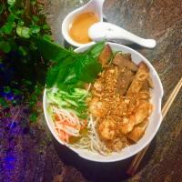Combination Rice Noodle Bowl · Vermicelli Rice Noodle Bowl served with a combination of grilled chicken, beef, shrimp, pork...