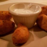 Bacalhao Crockets · Potato crocket with Cod fish. 6 pieces.