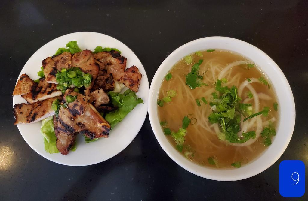 9. Grilled Pork Chop Noodles Beef Soup · Savory soup made from cow meat.