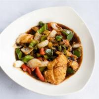 33. Fish Fillet with Black Pepper Sauce 豆豉鱼片 · Spicy.