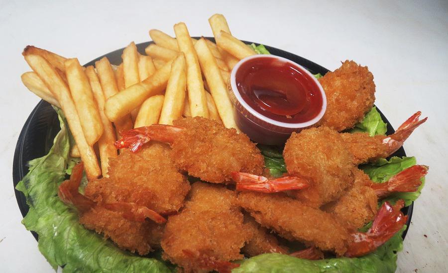 Shrimp Basket · 21 pieces. Served with fries and cocktail sauce.