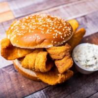 Fish Samwich · Our fish samwich comes with a belly-filling 3/4 lb. whiting(Currently unavailable) , but you...