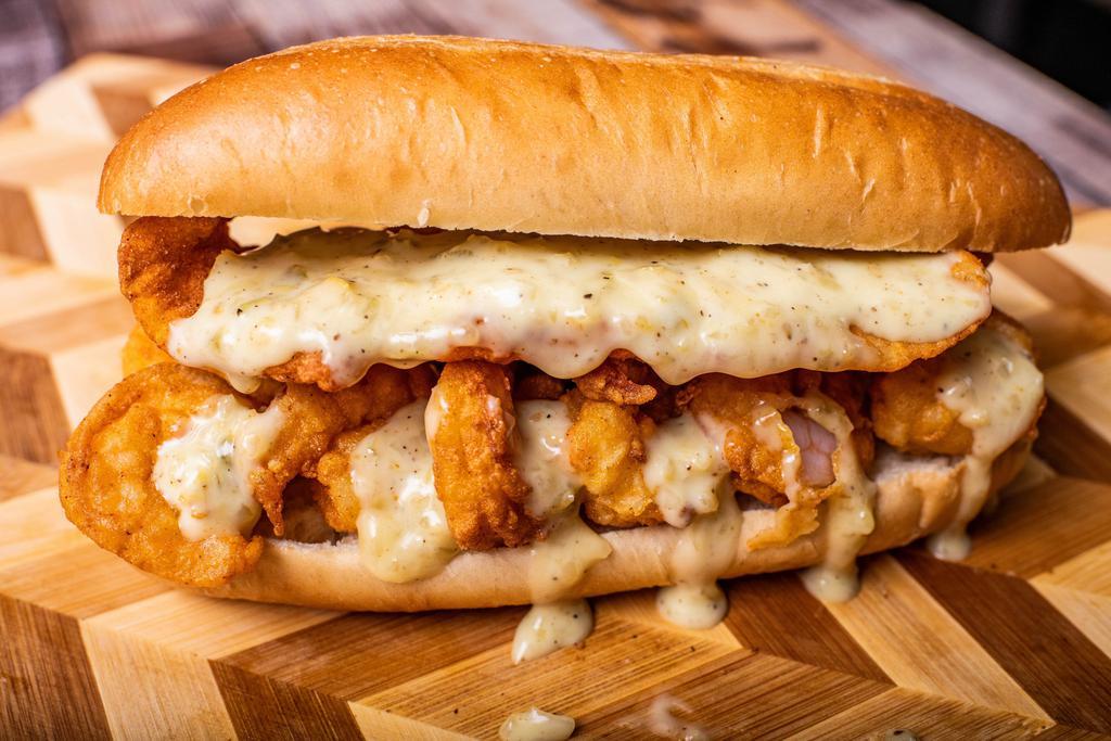 Skrimp and Fish Po'Boy · 10 skrimps and 3 oz. of fish served on a toasted hoagie roll with your choice of our spicy or mild sauce skrimp shack sauce. Pick your favorite fish.