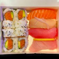 Classic Sushi Set A · 4 pcs. Sushi - Tuna, Salmon, Yellowtail, Albacore
8 pcs. California Roll or Spicy Tuna Roll
