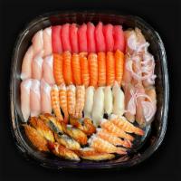 Sushi Party Tray B · For 4-6 Persons 

- 8 pcs Tuna
- 8 pcs Salmon
- 8 pcs. Yellowtail
- 8 pcs Albacore
- 8 pcs. ...