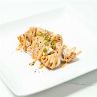 Stuffed Mushroom · Mushroom stuffed with cream cheese and spicy tuna, flash fried topped with scallion and spic...