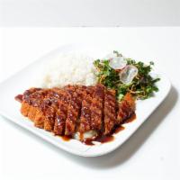 Katsu Plate · Chicken breast or pork loin, lightly breaded with panko and deep fried