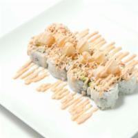 Baked Scallop Roll · California roll with baked scallop, crunch onion, masago, eel sauce, wasabi mayo, spicy mayo...