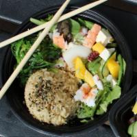 Build Your Own Small Poke Bowl · 1 scoop of rice, 2 scoops (4 oz.) of protein.