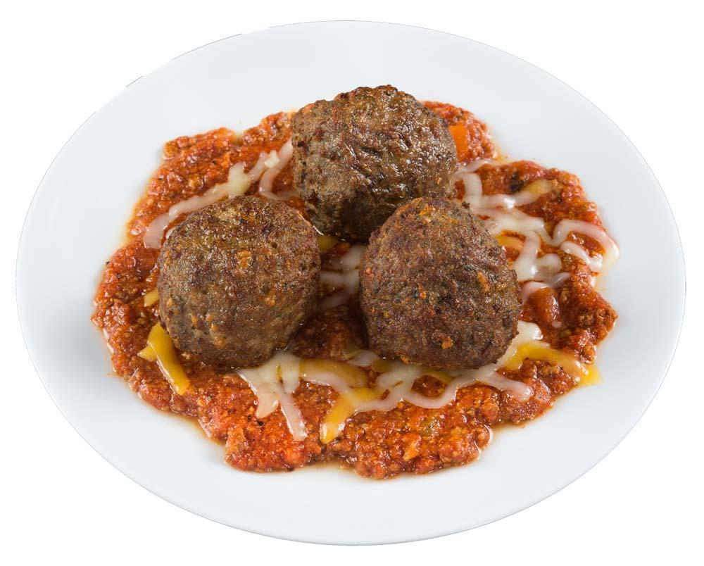 Meatballs · Just like mama used to make!  With your choice of homemade meat sauce, tomato vegetarian sauce or creamy Alfredo(+0.50).