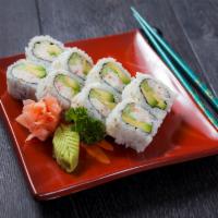 California Roll · Imitation crab, avocado, cucumber.