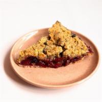 Cherry Crumb Slice · Contains nuts.