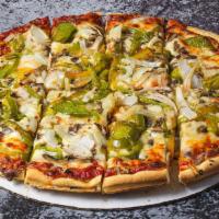 Thin Veggie Small Pizza · Mushroom, onion and bell pepper.