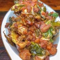 Brussel Sprouts w/ Bacon.. · Fried Brussel Sprouts served with bacon and BBQ aioli.