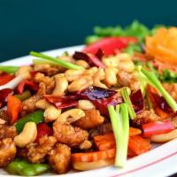 RX2. CASHEW NUT · Roasted cashew nut stir fried with fresh garlic, onion, carrot, bell pepper, zucchini, celer...