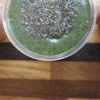 16 oz. Super Green Smoothie · Cucumber, avocado, blueberry or pineapple, spinach, chia seed, spirulina, almond milk and ho...
