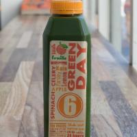 16 oz. Green Day Juice  · Kale, spinach, celery, apple, parsley and lemon.