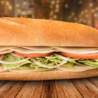 Veggie Turkey Sub · Gobble up this vegetarian favorite made with sliced vegetarian turkey, provolone cheese, let...