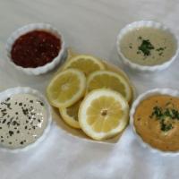 Tahini Sauce (V&GF) · Sauce made from hulled and ground sesame seeds.