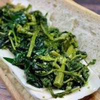 Jules Winnfield · Fresh Mozzarella, Sautéed Spinach (and/or) Broccoli Rabe in Garlic & Olive Oil