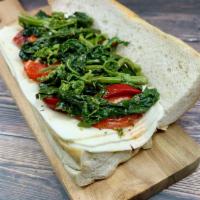 Karen Hill · Fresh Mozzarella, Roasted Red Pepper (and/or) Tomato Salad, Sautéed Spinach (and/or) Broccol...