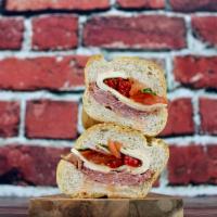 Vinny Chase · Prosciutto Di Parma, Fresh Mozzarella, Fresh Basil, Roasted Red Peppers (and/or) Tomato Salad