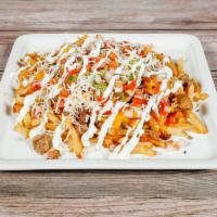 BCB Super Fries · Hand-cut fries, guacamole, cheese, sour cream, pico de gallo, and your choice of carne asada...