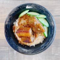 G2. Pork Belly Stewed Rice · Fatty meat from the belly of a pig. 