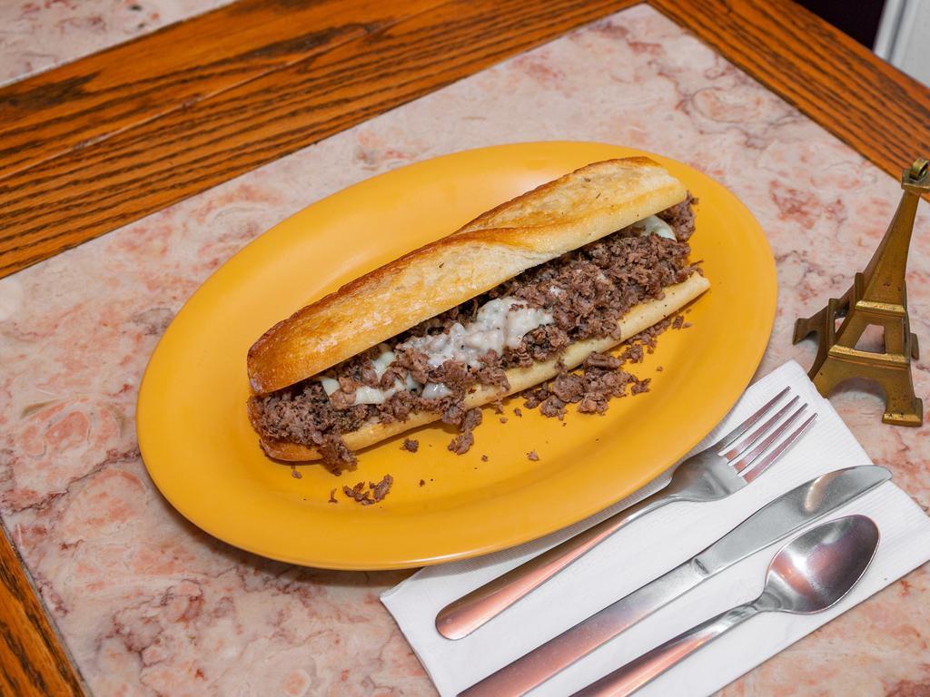 Steak and Cheese Sandwich Lunch · Add mushrooms, onion,red pepper for $ .80 per item